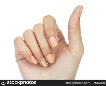 Women hands with nail manicure closeup