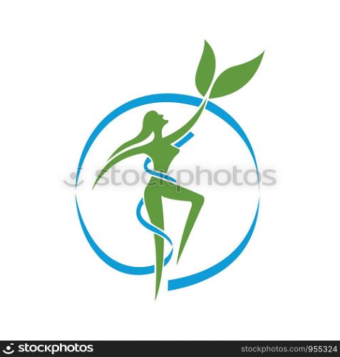 Women health and wellness vector logo design template.