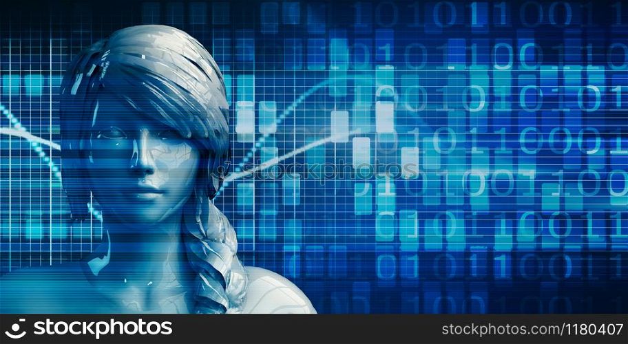 Women in Technology and Business Industry Concept Art. Women in Technology