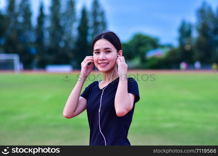 Women listening music when running jogging or exercise,Woman Runner or Girl Running