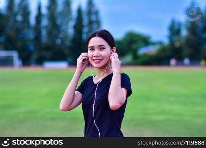 Women listening music when running jogging or exercise,Woman Runner or Girl Running