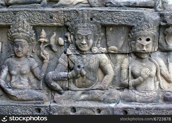 Women on the wall, Angkor, Cambodia