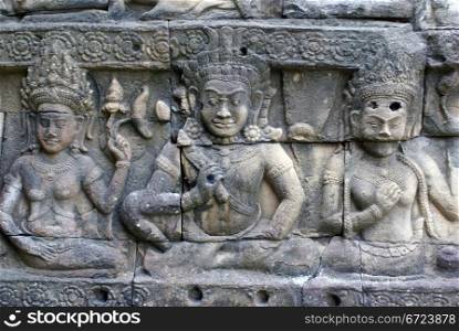Women on the wall, Angkor, Cambodia