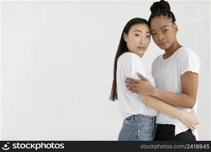 women posing with copy space