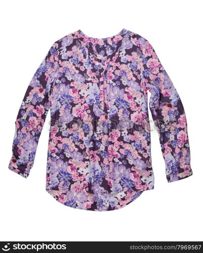 Women&rsquo;s blouse with floral pattern. Isolate on white.