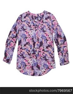 Women&rsquo;s blouse with floral pattern. Isolate on white.