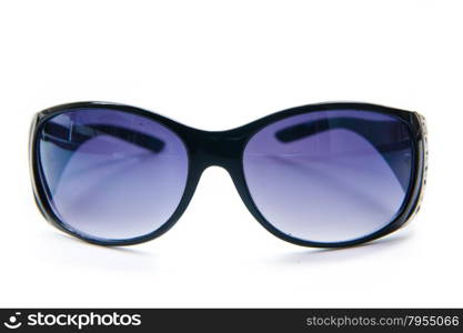 women&rsquo;s blue sunglasses isolated on white