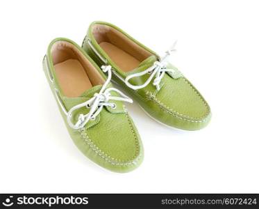 women&rsquo;s modern style green moccasin