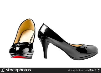 Women&rsquo;s patent leather shoes isolated