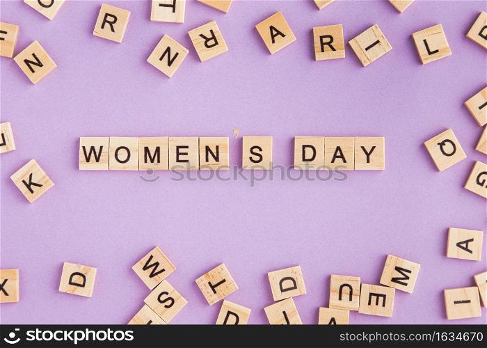 women s day written scrabble letters