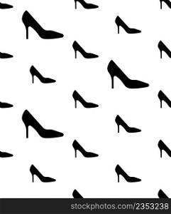 Women Shoes Icon Seamless Pattern, Girl Heel Shoes Vector Art Illustration