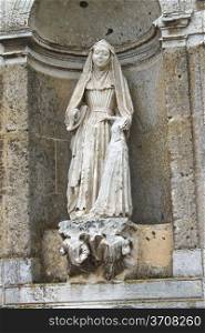 Women statue of a saint in Verneuil-sur-Avre. France
