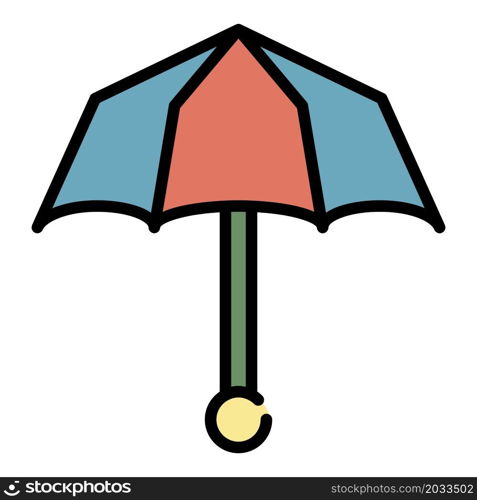 Women umbrella icon. Outline women umbrella vector icon color flat isolated. Women umbrella icon color outline vector