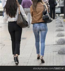Women walking on street, Santiago, Santiago Metropolitan Region, Chile