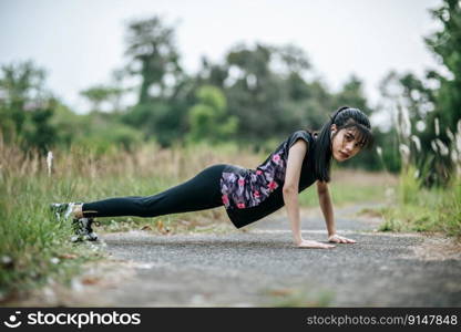 Women warm up before and after exercising. Selective focus.