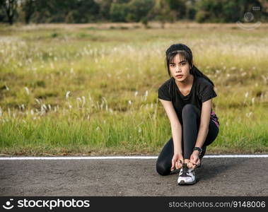 Women warm up before and after exercising. Selective focus.