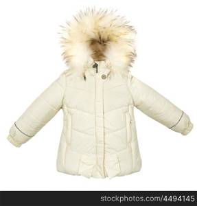 Women winter jacket isolated on white background.