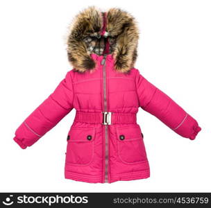 Women winter jacket isolated on white background.