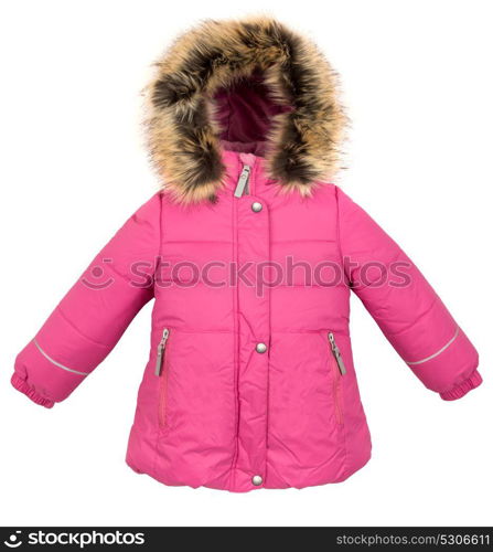 Women winter jacket isolated on white background.