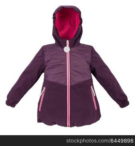 Women winter jacket isolated on white background.