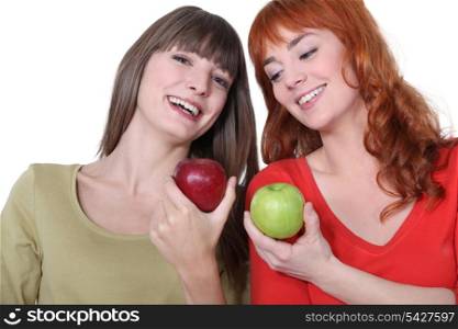 Women with apples