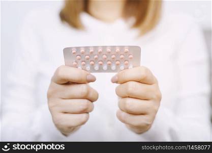 Women with birth control pills
