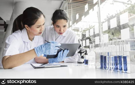 women working chemical project new discovery