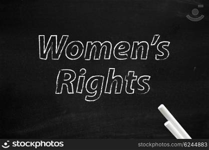 Womens rights written on board