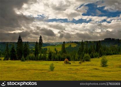 Wonderful cloudscape. Carpathian mountain, Ukraine