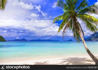 Wonderful idyllic nature scenery - tropical beach of El Nido. Palawan island , Philippines. Tropical nature and splendid islands of El Nido. Philippines