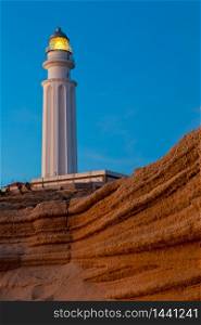Wonderful lighthouse known as Trafalgar&rsquo;s lighthouse at the province of Cadiz. Lighthouse of Trafalgar, Cadiz