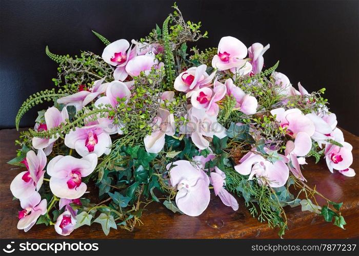 Wonderful romantic light pink orchid flowers bouquet composition
