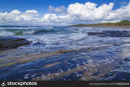 Wonderful sandy beach at Fanore on the Burren, County Clare, Ireland