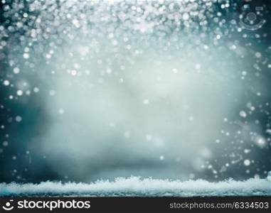 Wonderful winter background with snow. Winter holidays and Christmas concept