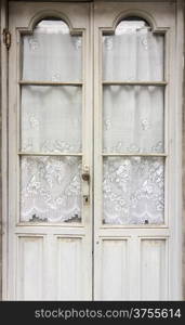 wood and glass door