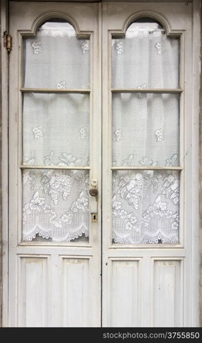 wood and glass door