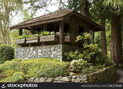 Wood and Stone Hut deep into the woods