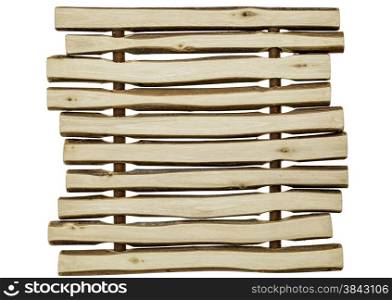 wood background abstract - trivet made of wooden sticks