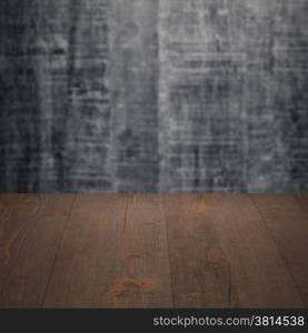 Wood background - table with wooden wall