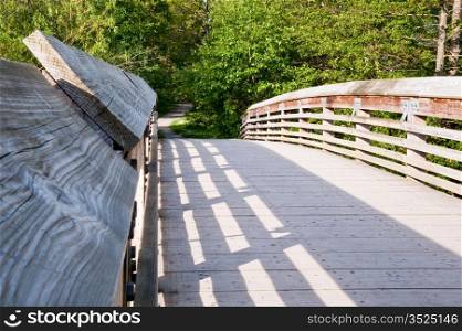Wood bridge in Washington Park Arboretum