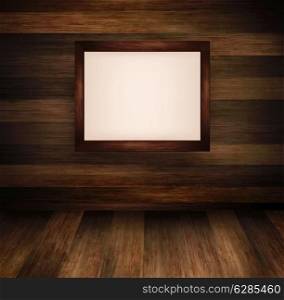 Wood Brown Background With Picture Frame