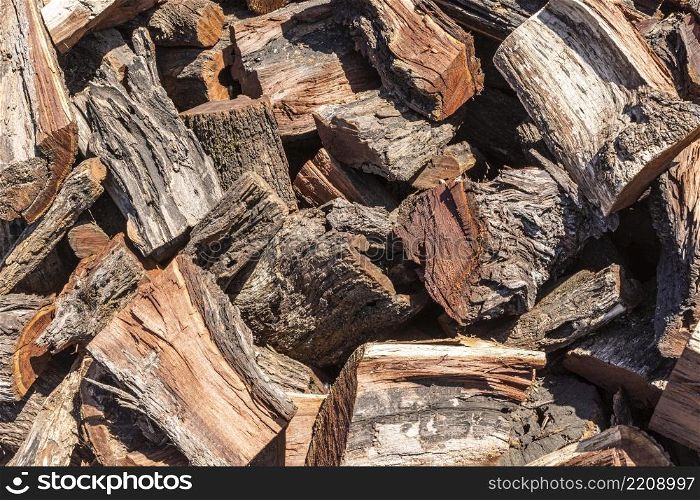 wood chips with bark outdoors