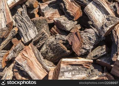 wood chips with bark outdoors