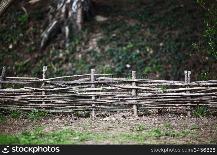 wood fence in hight dof
