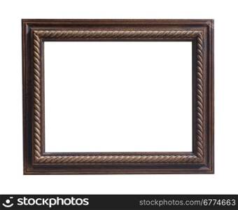 Wood frame isolated on white with clipping path
