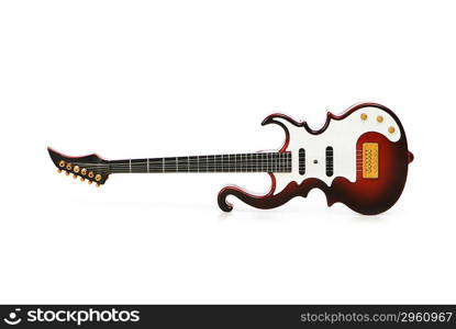 Wood guitar isolated on the white background