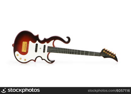 Wood guitar isolated on the white background