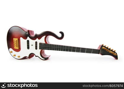 Wood guitar isolated on the white background