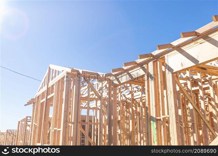 Wood Home Framing Abstract At Construction Site