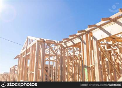 Wood Home Framing Abstract At Construction Site
